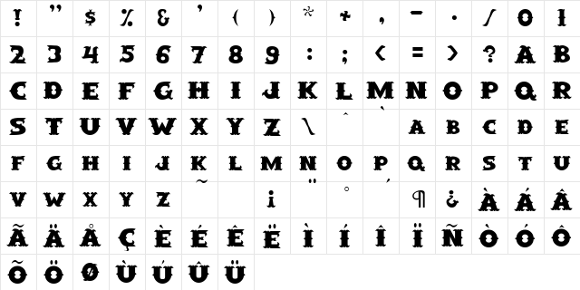 CowpokeSSK Bold  glyph index