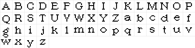 PIXromaPL Normal  glyph index