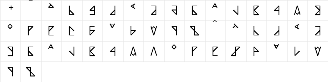 MKRunes-Light Regular  glyph index