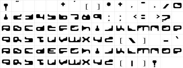 Planium Regular  glyph index