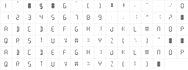 Digital Readout Upright Regular  glyph index
