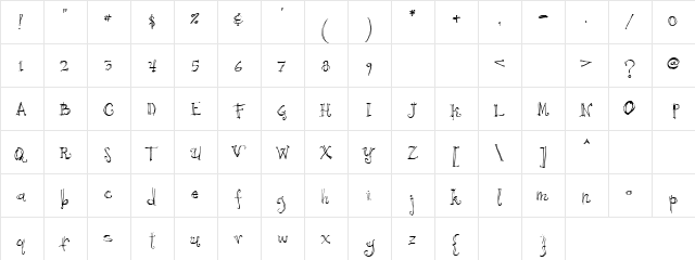 Graften Mild Regular  glyph index