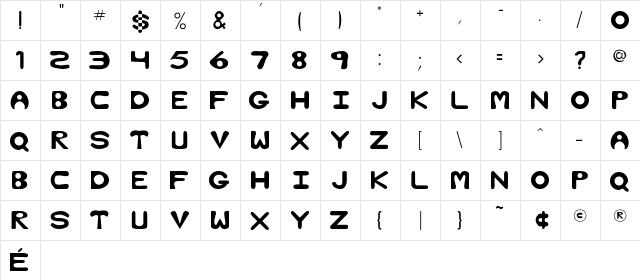 Nimble Regular  glyph index