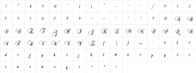 Copyist Thin  glyph index