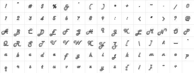 Howdy HowdyRoper  glyph index