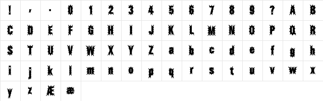 Aftermath (BRK) Regular  glyph index