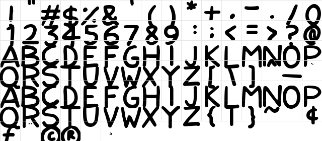 Nerdy Norms Regular  glyph index