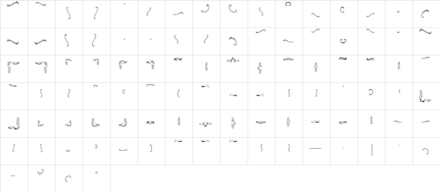 Emily Borders Regular  glyph index