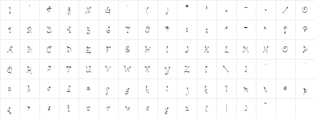 LD Tiny Tulips Regular  glyph index