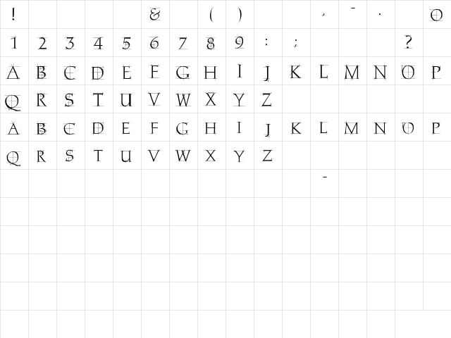 Crafted Regular  glyph index