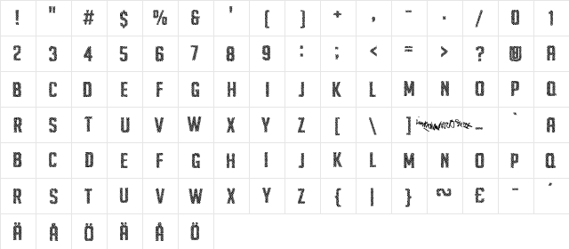 Air Atlas Regular  glyph index