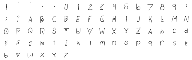 Curiousone Regular  glyph index