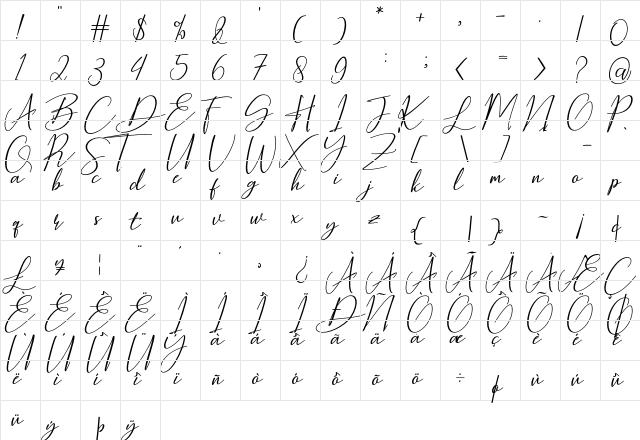 Hearth Stone Regular  glyph index