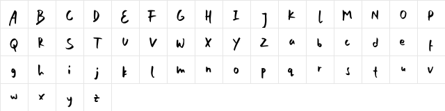 Cerita Senja FREE Regular  glyph index