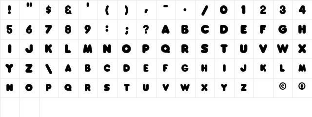 Franks Regular  glyph index