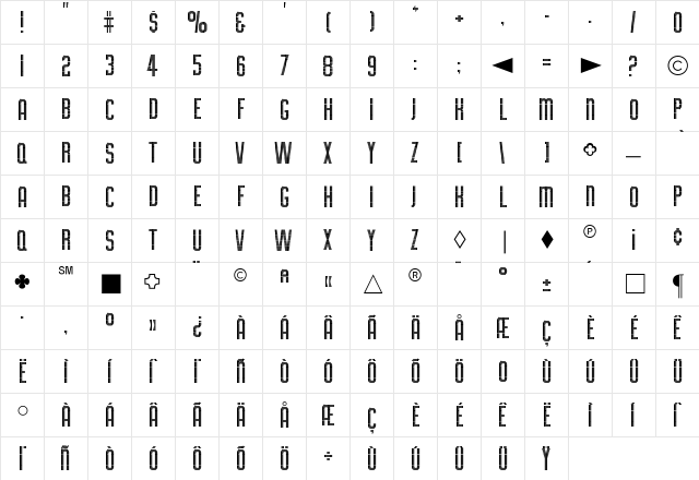 CgSectionBdCd Medium  glyph index
