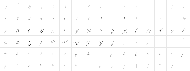 Elizabeth Regular  glyph index