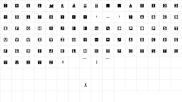 SnakeOilSSK Regular  glyph index