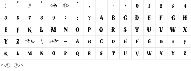 Colder Weather Regular  glyph index