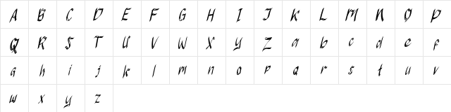 Hackwell Regular  glyph index