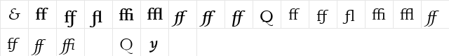 BelenLigatures Regular  glyph index