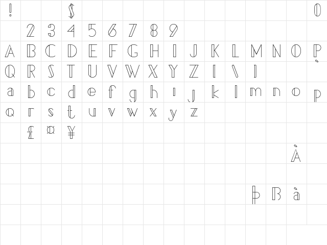 Pacitan Telu Demo Regular  glyph index