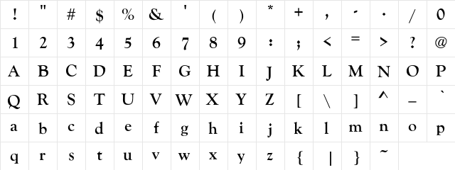 Glennis Bold Regular  glyph index