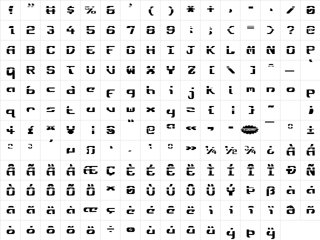 Ensign Flandry Laser Laser  glyph index