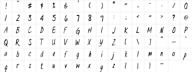 Dr. Eve L Regular  glyph index