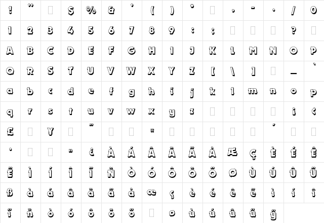 Dynamo Shadow Plain  glyph index