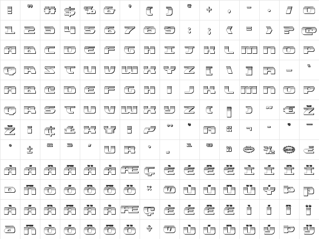 Quickening Platinum Regular  glyph index