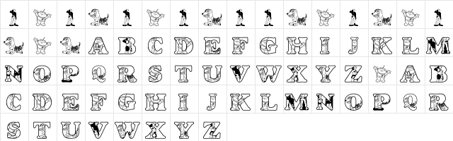 LMS Woody's Roundup Regular  glyph index