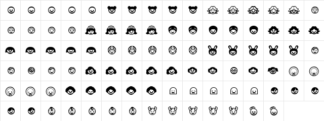 Happo Alice Regular  glyph index