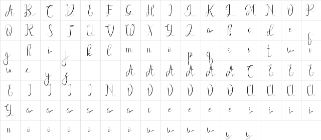 First Heart Demo Regular  glyph index