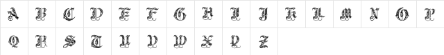 Royal Initialen Regular  glyph index