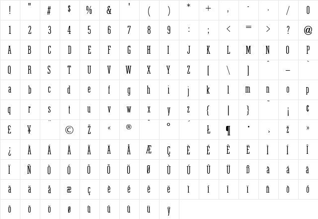 StymieObelisk Regular  glyph index