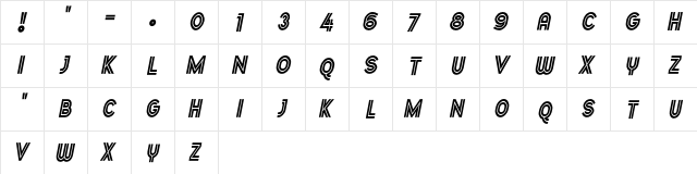 Dopest by MARSNEV Light Italic  glyph index