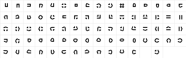Celtic Knot 1 Regular  glyph index