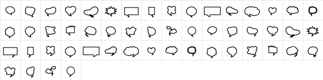 MiniPics BallooniesBold  glyph index