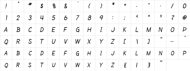 Gadila Rin Regular  glyph index