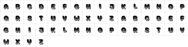 Korvo Hollow Regular  glyph index