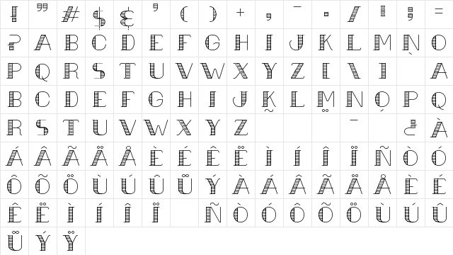 Urbane Cuisine Regular  glyph index