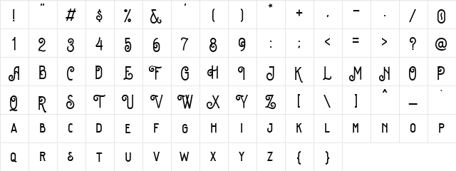 Sequents DEMO Regular  glyph index