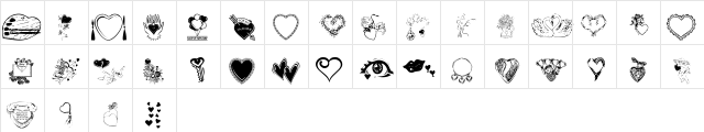 Heart & Soul Regular  glyph index