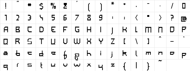 Les Levis Regular  glyph index