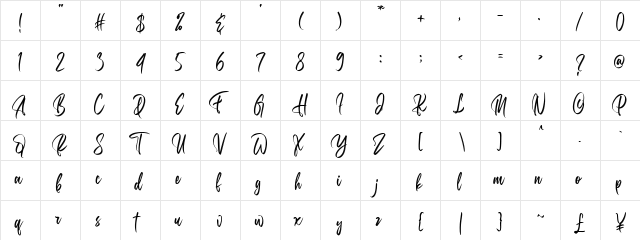 Belgedes Regular  glyph index