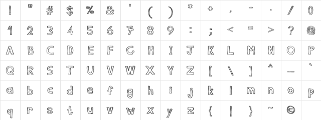 N0t PerFect Regular  glyph index