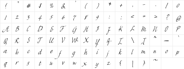 PC Sommerset Regular  glyph index