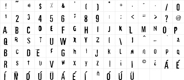 elmono Regular  glyph index