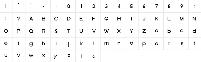 Old Republic Bold  glyph index